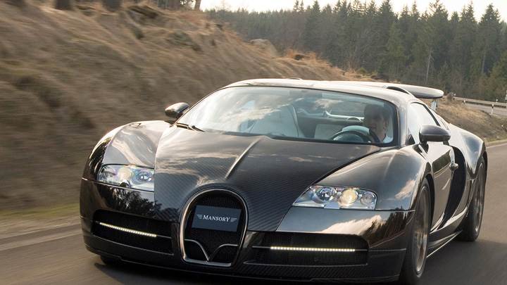 Running Linea Vincero Bugatti Veyron 16.4 In Black Front Pose